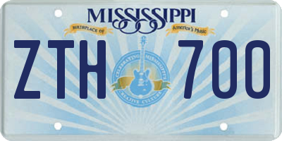 MS license plate ZTH700