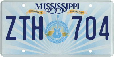 MS license plate ZTH704