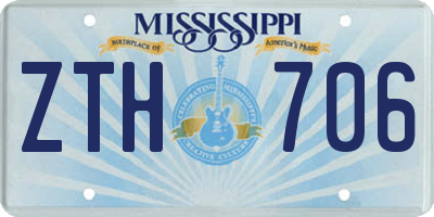 MS license plate ZTH706