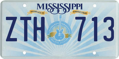 MS license plate ZTH713