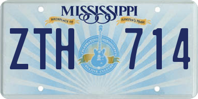 MS license plate ZTH714