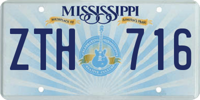 MS license plate ZTH716