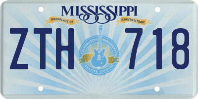 MS license plate ZTH718