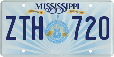 MS license plate ZTH720