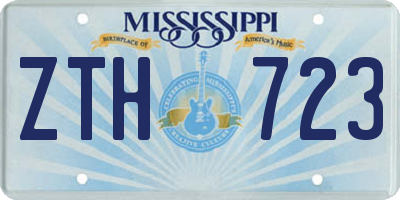 MS license plate ZTH723