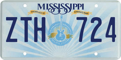 MS license plate ZTH724