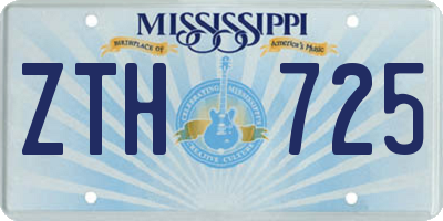 MS license plate ZTH725