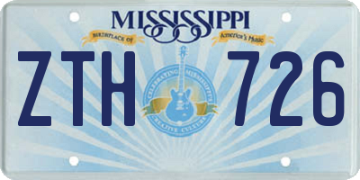 MS license plate ZTH726