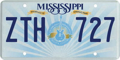 MS license plate ZTH727