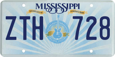 MS license plate ZTH728