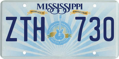 MS license plate ZTH730