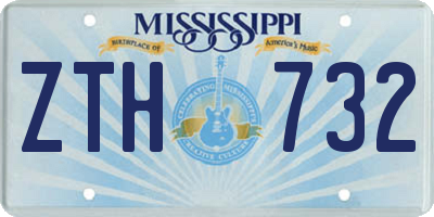 MS license plate ZTH732