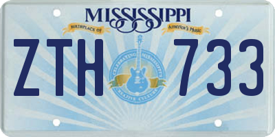 MS license plate ZTH733