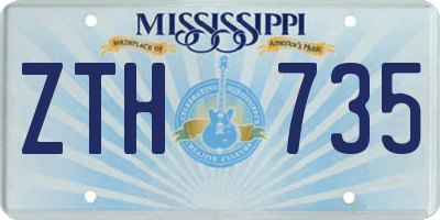 MS license plate ZTH735