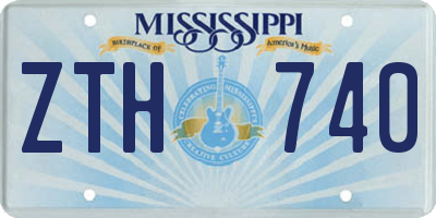MS license plate ZTH740