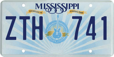 MS license plate ZTH741