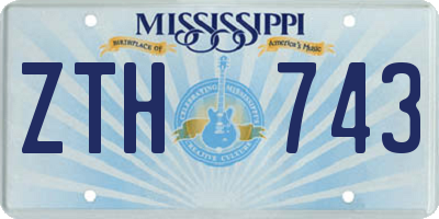 MS license plate ZTH743