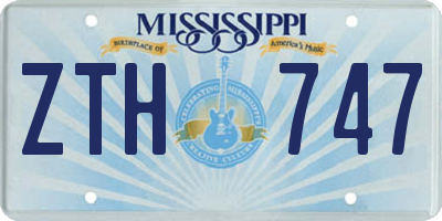 MS license plate ZTH747
