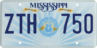 MS license plate ZTH750