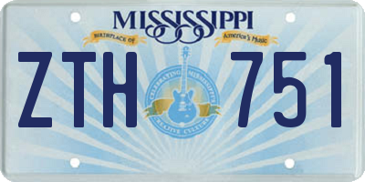 MS license plate ZTH751