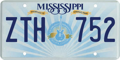MS license plate ZTH752