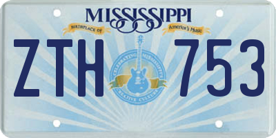 MS license plate ZTH753