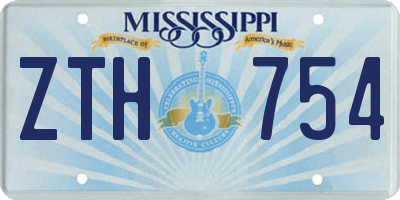 MS license plate ZTH754