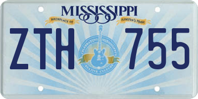 MS license plate ZTH755