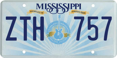 MS license plate ZTH757