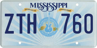 MS license plate ZTH760