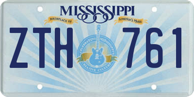 MS license plate ZTH761