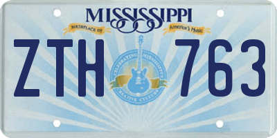 MS license plate ZTH763