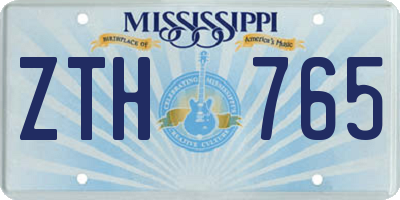 MS license plate ZTH765