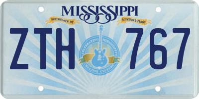 MS license plate ZTH767