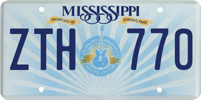 MS license plate ZTH770