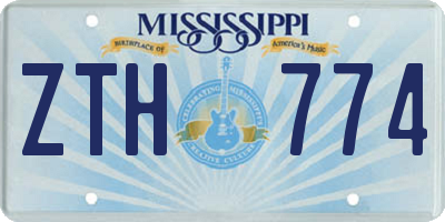 MS license plate ZTH774