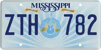 MS license plate ZTH782