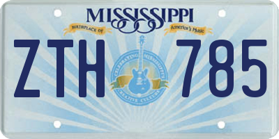 MS license plate ZTH785