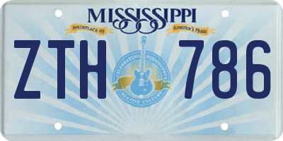 MS license plate ZTH786