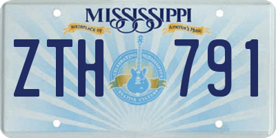 MS license plate ZTH791