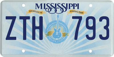 MS license plate ZTH793