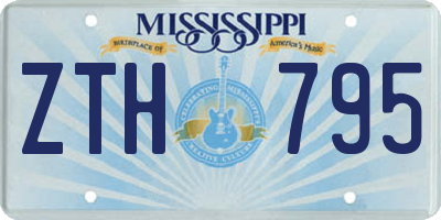 MS license plate ZTH795