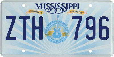 MS license plate ZTH796