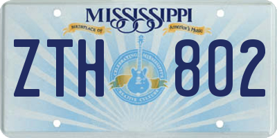 MS license plate ZTH802