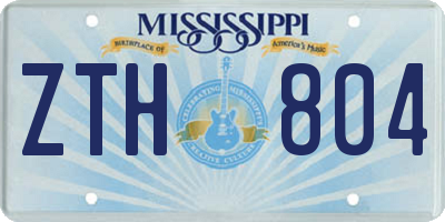 MS license plate ZTH804