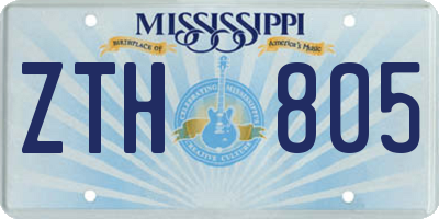 MS license plate ZTH805