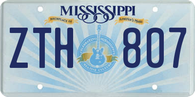 MS license plate ZTH807