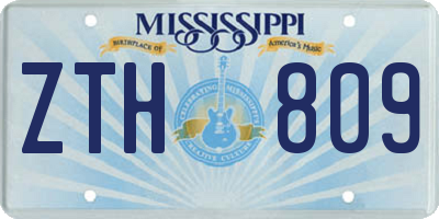 MS license plate ZTH809