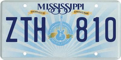 MS license plate ZTH810