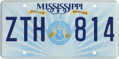 MS license plate ZTH814